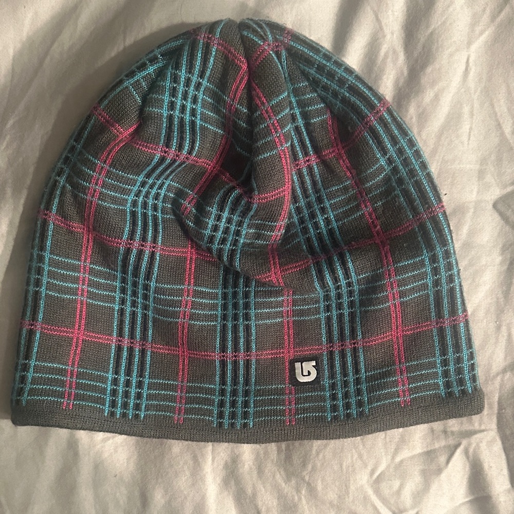 Burton Gray Beanie with Pink and Blue Details